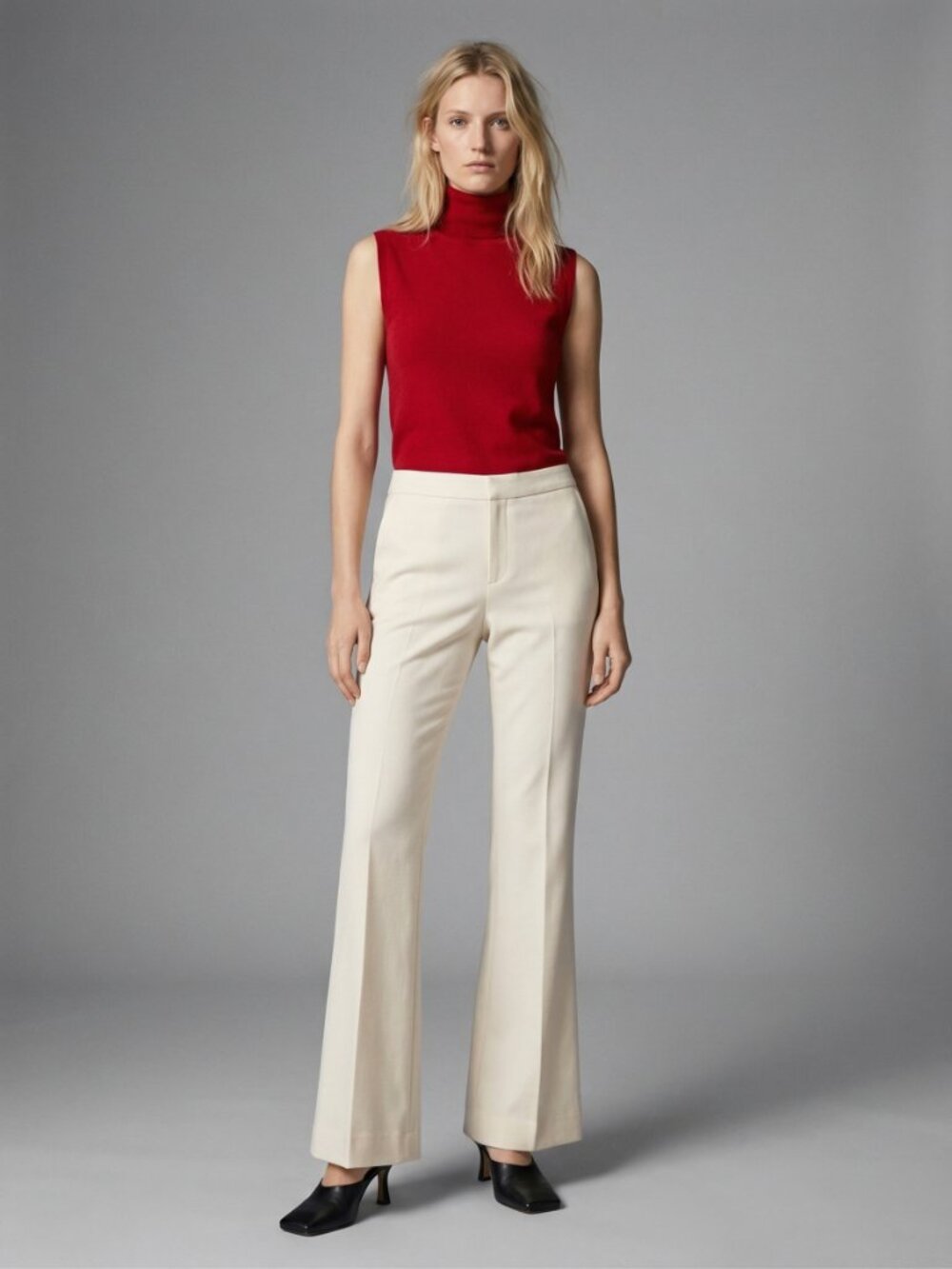 Suistudio 100% Premium Wool Fully Lined White Pants Robin Flare NWT